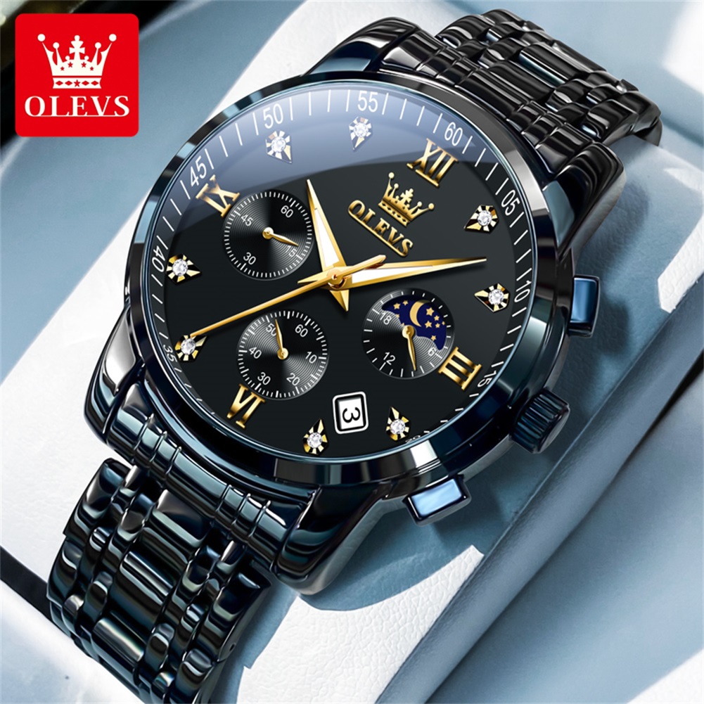 Luxury Watch Display - OLEVS Popular men's watches stainless steel