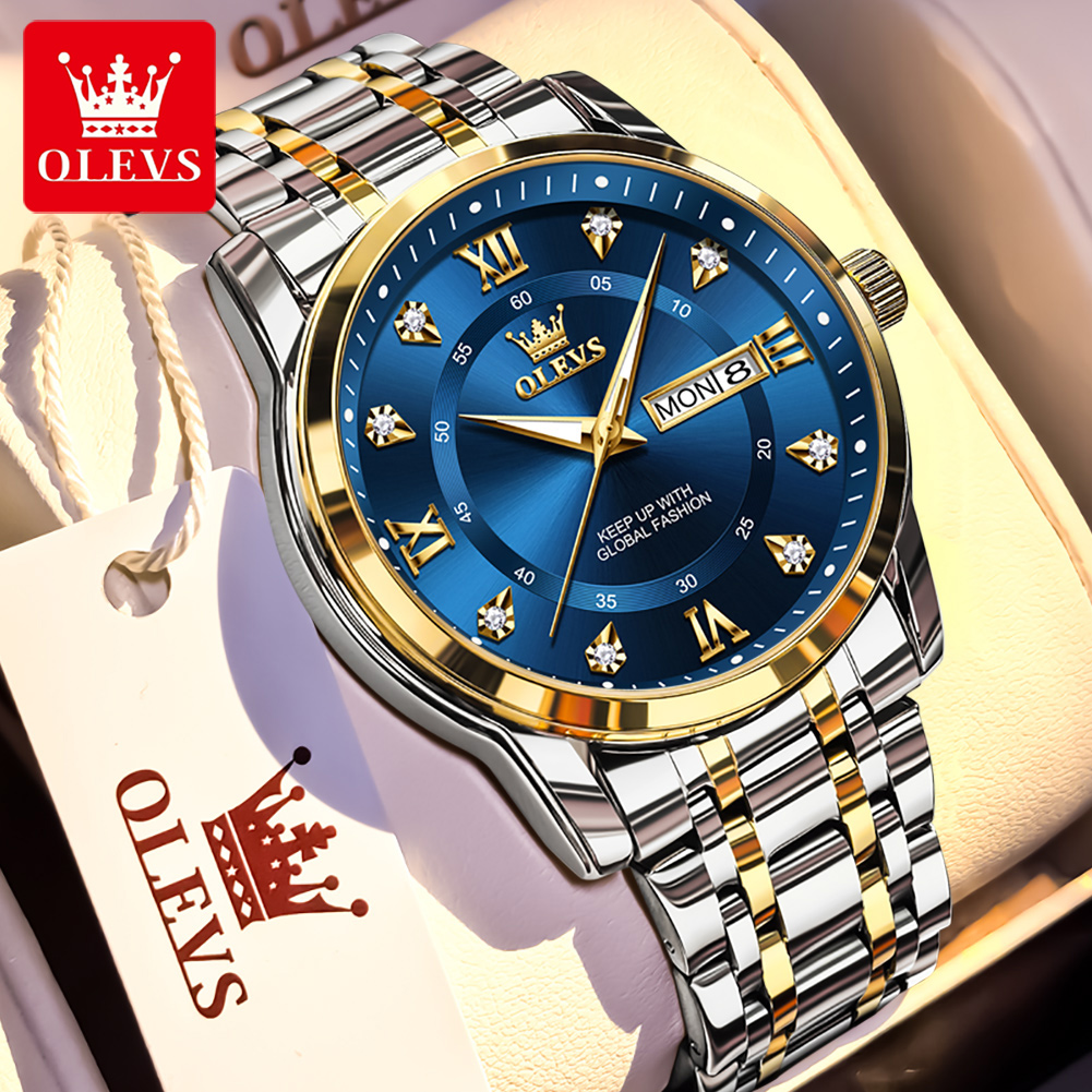 Luxury Watch Display - OLEVS Brand Fashion men's watches stainless