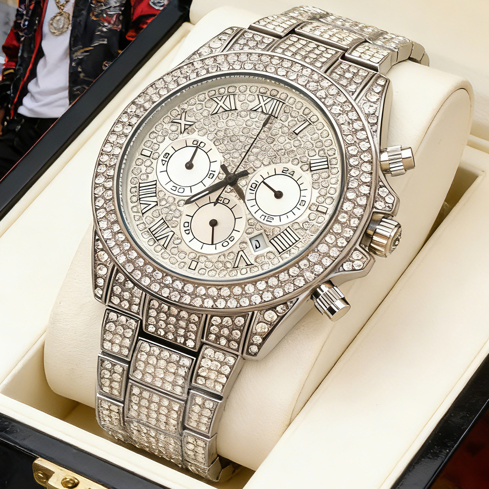 NO Logo Silver Gold Full Diamo - Luxury Watch And Jewelry Brand review and price
