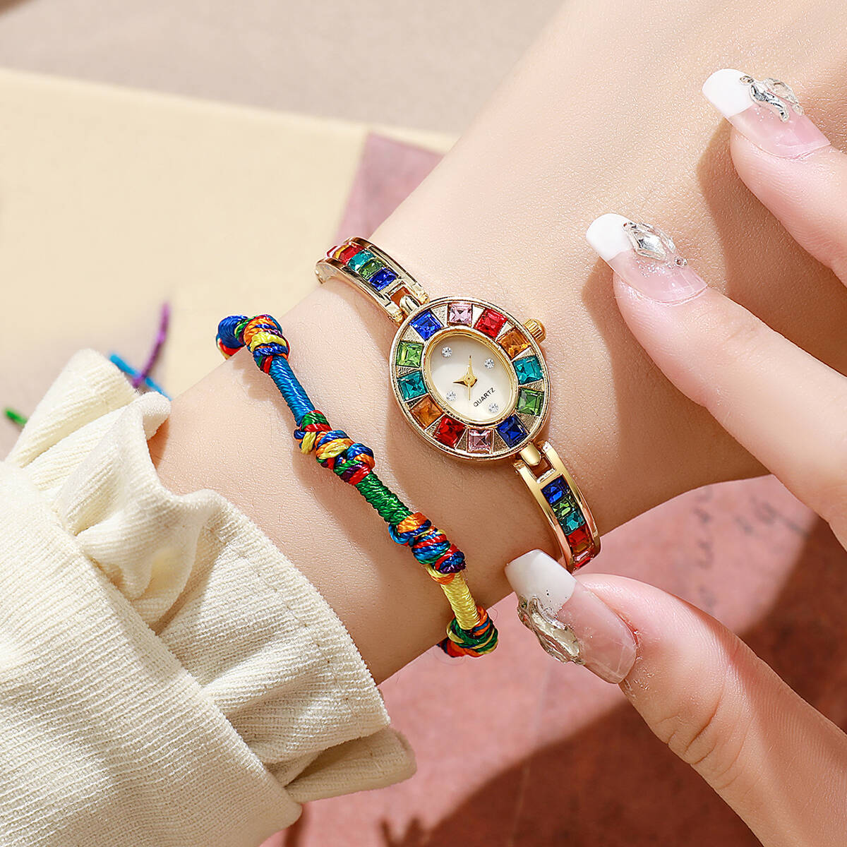 2PCS/Set Luxury Rhinestone Wom - Ladies Luxury Watch review and price