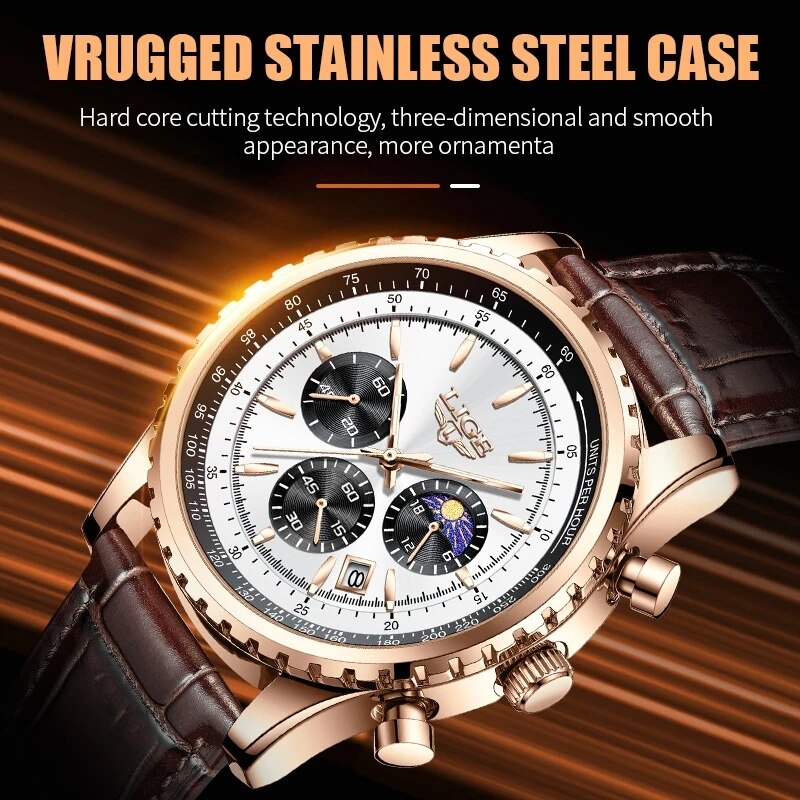 LIGE New Mens Watches Top Bran - Luxury Watch Collection Box review and price