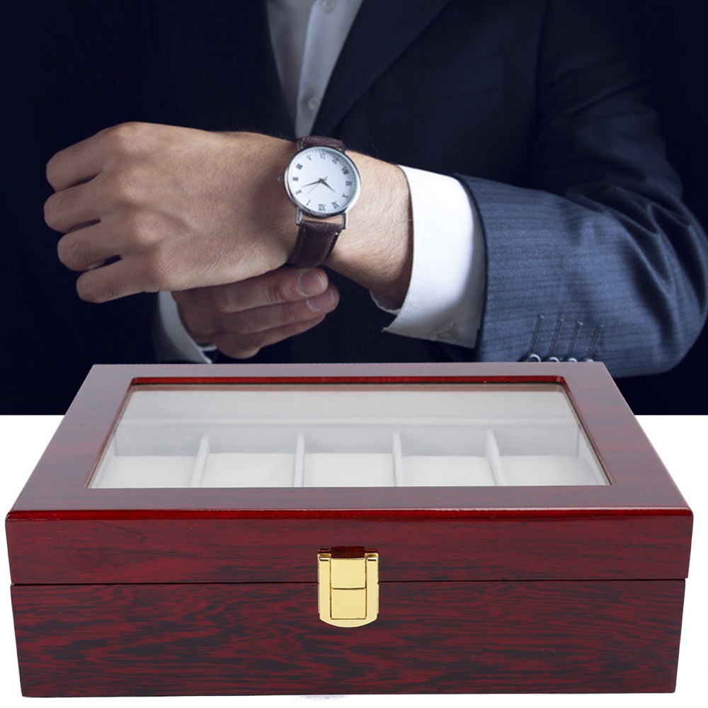 Dustproof Wooden Watch Box 10  - Luxury Watch Collection Box review and price