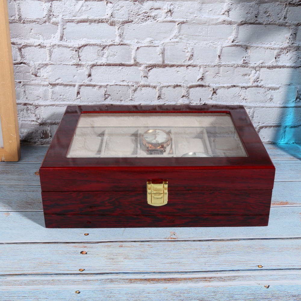 Dustproof Wooden Watch Box 10  - Luxury Watch Collection Box review and price