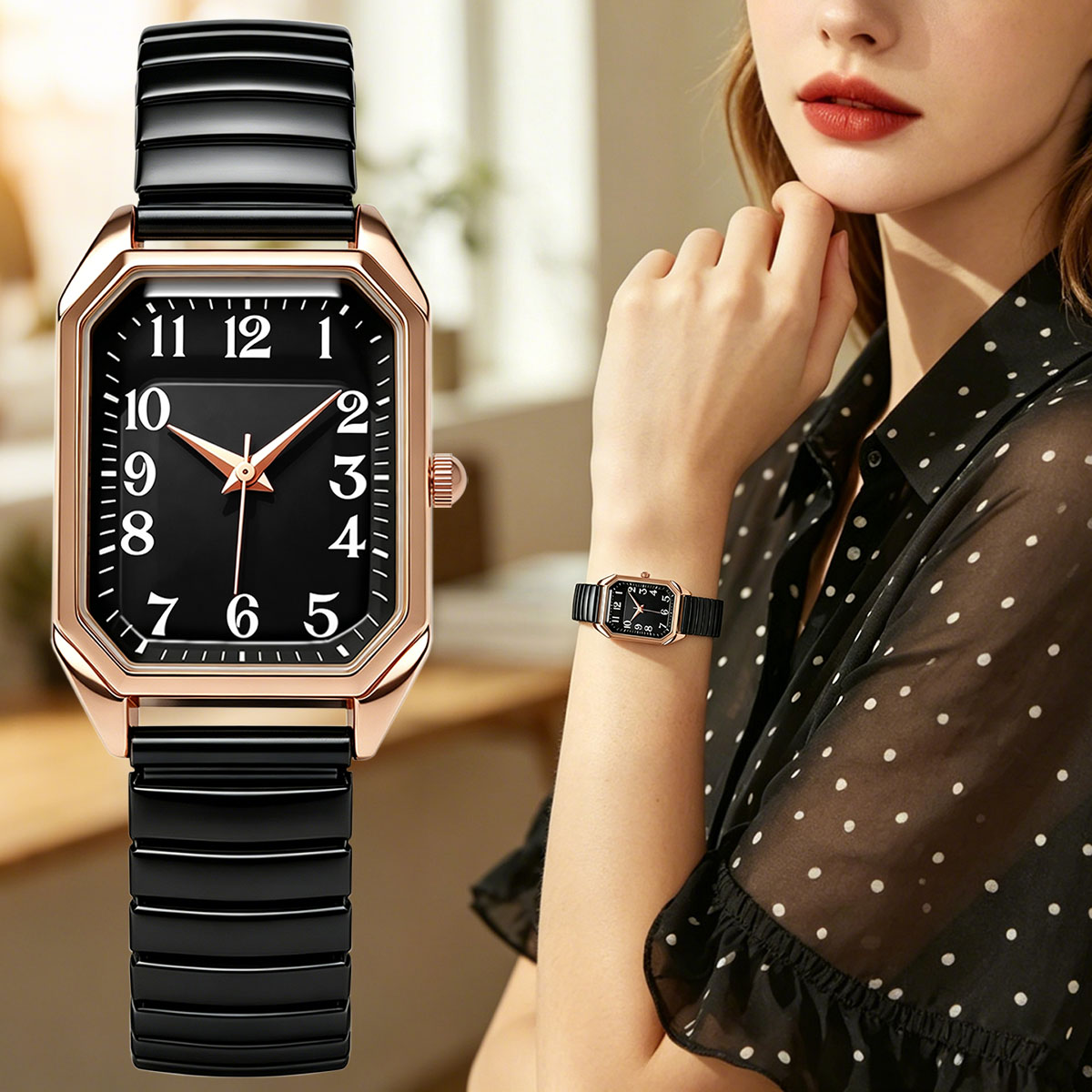 Women Octagonal Rectangle Quar - Ladies Luxury Watch review and price